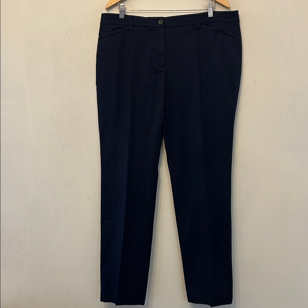 Talbots navy blue straight leg chinos Size 14W EUC
